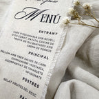 Menú Arena de Novellie, cartel de presentación con diseño moderno y elegante en tonos arena y gris.