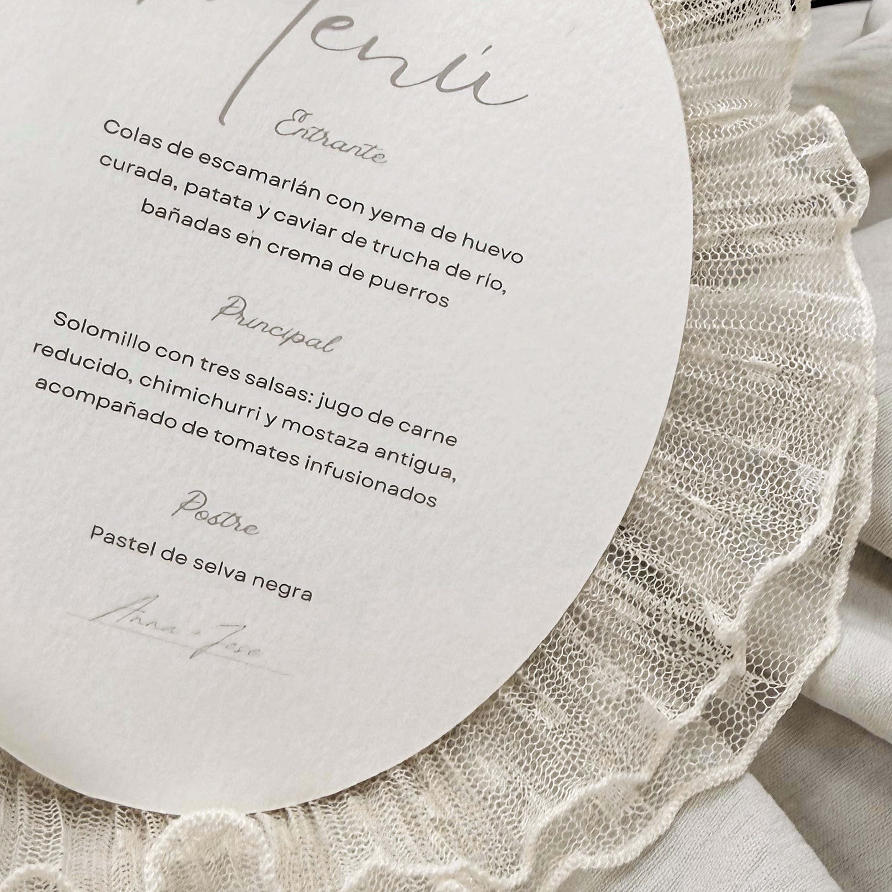 Menú Brigitte de Novellie, presentación elegante con platos variados en un diseño moderno y atractivo.